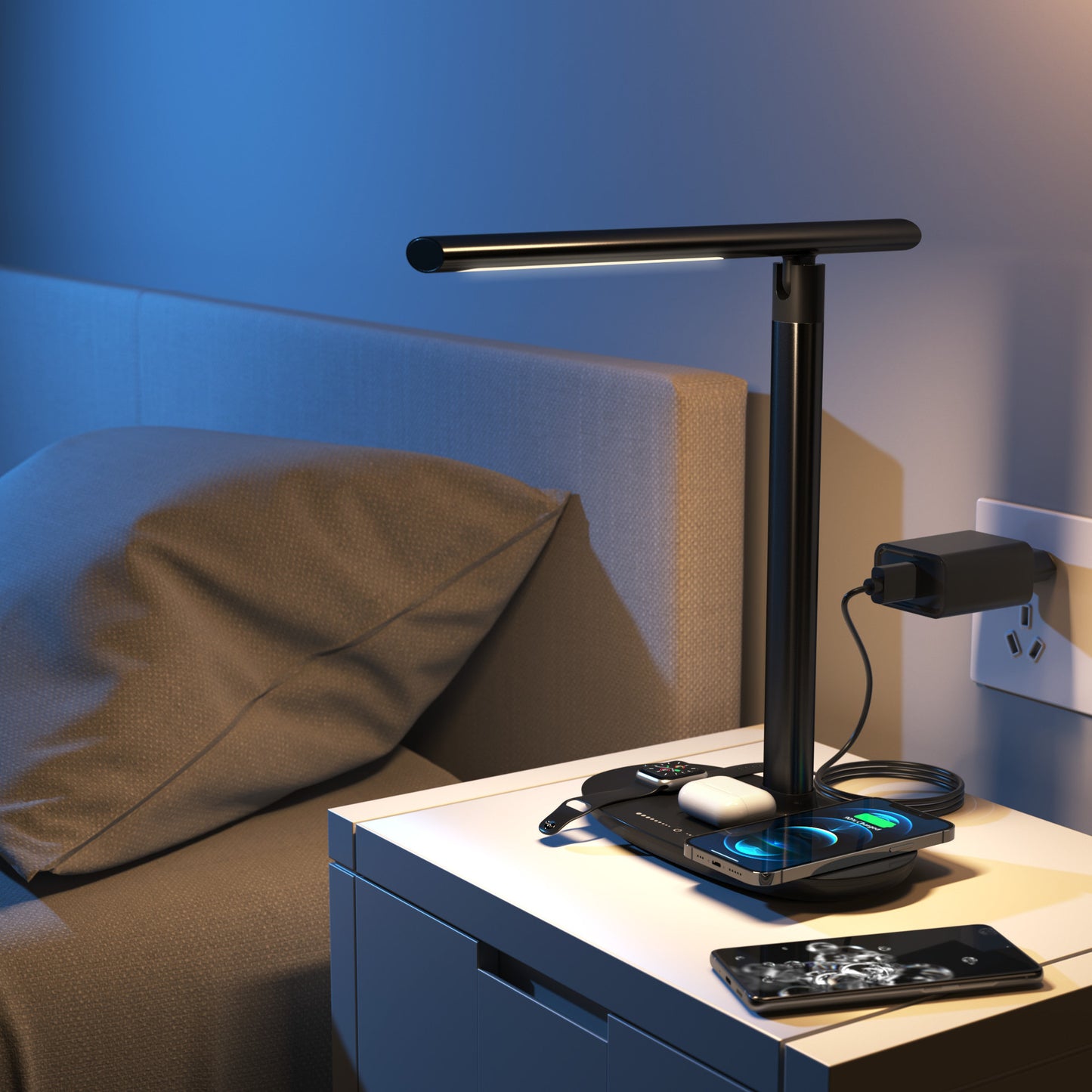 Chargeur sans fil léger quatre en un pour un usage domestique