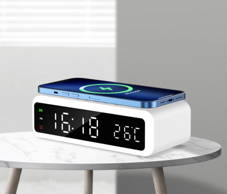 New All In One Night Light Alarm Clock Wireless Charger