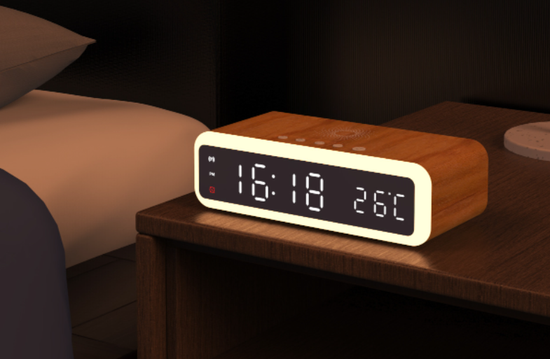 New All In One Night Light Alarm Clock Wireless Charger